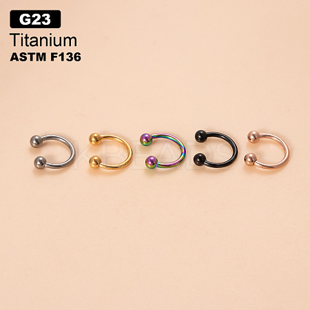 G23 Titanium Circular/Horseshoe Barbell Nose Rings WGFD71D-02-1