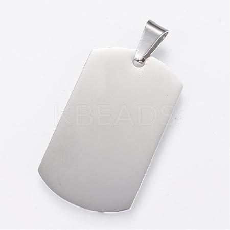 Tarnish Resistant 304 Stainless Steel Stamping Blank Tag Pendants STAS-R090-33-1