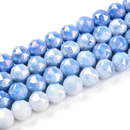 Anti-Tarnish Electroplate Glass Beads Strands X-GLAA-N010-8mm-02-1