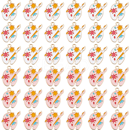 36Pcs 2 Colors Alloy Pendants ENAM-DC0002-14-1