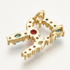 Brass Micro Pave Cubic Zirconia Pendants ZIRC-S061-64R-2
