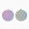 Ion Plating(IP) 201 Stainless Steel Filigree Pendants STAS-R102-09-2