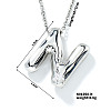Brass Pave Clear Cubic Zirconia Shiny Balloon Letter Pendant Necklaces IT0451-11-1