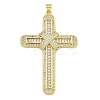 Rack Plating Brass Pave Cubic Zirconia Pendants KK-U029-02G-02-1