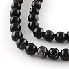 Natural Black Onyx Round Bead Strands G-R198-8mm-2