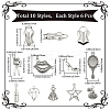 60Pcs 10 Styles Tibetan Style Alloy Pendants Sets TIBEP-SC0003-21-2