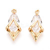 Brass Pave Cubic Zirconia Charms KK-N275-14A-G-1