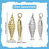 10Pcs 2 Colors Rack Plating Brass Pendants KK-ME0003-38-2