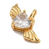 Rack Plating Brass Micro Pave Clear Cubic Zirconia Pendants KK-U030-13G-2