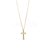 Hollow Cross 304 Stainless Steel Pendant Necklaces Ion Plating(IP) STAS-OY010-08G-1