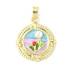 Brass Enamel Pendants KK-Z101-09G-F01-1