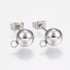Non-Tarnish 201 Stainless Steel Ball Stud Earring Post LS-X-STAS-F088-01P-1