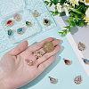 14Pcs 14 Styles Brass Micro Pave Clear Cubic Zirconia Pendants KK-ME0003-30-3