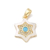 Brass Micro Pave Cubic Zirconia Pendants KK-Q030-04C-G-1