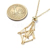 2Pcs 2 Color Brass Bar Link Chains Macrame Pouch Empty Stone Holder for Pendant Necklaces Making NJEW-JN04466-02-4