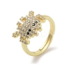 Real 18K Gold Plated Brass Pave Cubic Zirconia Adjustable Rings RJEW-M170-05G-01-1