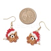 304 Stainless Steel Glass Christmas Theme Dangle Earrings EJEW-MZ00527-05-4