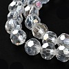 Faceted Electroplate Glass Round Bead Strands X-EGLA-R016-8mm-25-3