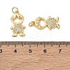 Brass Micro Pave Clear Cubic Zirconia Pendants CU-CBA9AFC-01G-07-3
