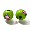 Valentine's Day Element Printed Wood Beads WOOD-R002-01-20-2