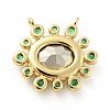 Brass Cubic Zirconia Pendants KK-G419-04G-04-3