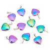 10Pcs Electroplate Non-magnetic Synthetic Hematite Pendants G-NB0003-57-1