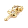 Rack Plating Brass Cubic Zirconia Pendants Findings KK-E275-17G-3