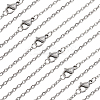30Pcs 304 Stainless Steel Flat Cable Chain Necklaces Set for Men Women STAS-BBC0004-99A-1