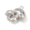 Brass Micro Pave Clear Cubic Zirconia Charms KK-G545-21P-2
