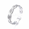 Non-Tarnish 304 Stainless Steel Twist Wrap Open Cuff Ring for Women RJEW-T023-07P-3