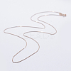 925 Sterling Silver Box Chain Necklaces STER-F039-40cm-03RG-1