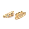 Brass Micro Pave Clear Cubic Zirconia Slide Charms KK-P239-14G-2