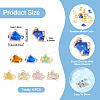 15Pcs Brass Micro Pave Cubic Zirconia with Glass Charms KK-TA0001-82-4