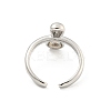 Brass Letter Open Cuff Rings for Women RJEW-G313-01I-P-3