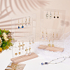 Transparent Acrylic Vertical Earring Display Stands with Wooden Base EDIS-WH0021-48A-3