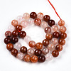 Natural Red Hematoid Quartz Beads Strands G-T140-8mm-01-1