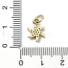 Brass Micro Pave Clear Cubic Zirconia Charms KK-H475-59G-10-3