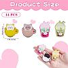 14 Pieces Acrylic Brooch Pins Set Cup Cat and Animal Milk Tea Label Pins Cute Cartoon Animal Badges Pins Creative Backpack Pins Jewelry for Jackets Clothes Hats Decorations JBR111A-3