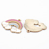 Rack Plating Alloy Enamel Pendants ENAM-S126-040-NR-3
