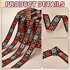 10 Yards Ethnic Style Polyester Jacquard Flower Ribbon OCOR-PH0004-86B-4