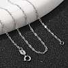 Anti-Tarnish Rhodium Plated 925 Sterling Silver Singapore Chain Necklaces STER-F039-40cm-06P-3