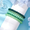 5Pcs 5 Styles Faceted Round Glass Beaded Stretch Bracelet Sets BJEW-JB10423-06-3