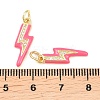 Brass Micro Pave Clear Cubic Zirconia Pendants ZIRC-A019-12G-G-3