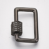 Brass Micro Pave Cubic Zirconia Screw Carabiner Lock Charms ZIRC-S061-139-3