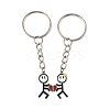 2Pcs 304 Stainless Steel Enamel Keychain KEYC-FS00034-02-1