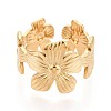Adjustable Ion Plating(IP) 304 Stainless Steel Cuff Rings for Women RJEW-N052-05G-2