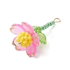 Glass Seed Beaded Flower Pendants PALLOY-MZ00737-5