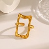 304 Stainless Steel Open Cuff Rings LS-RJEW-M072-05G-1