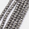 Electroplate Non-magnetic Synthetic Hematite Beads Strands G-J169B-4mm-M-2