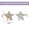 40Pcs 2 Colors Star Alloy Rhinestone Cabochons MRMJ-HY0001-27-2
